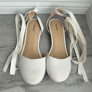 Pashion Footwear White Lacey D’Orsay